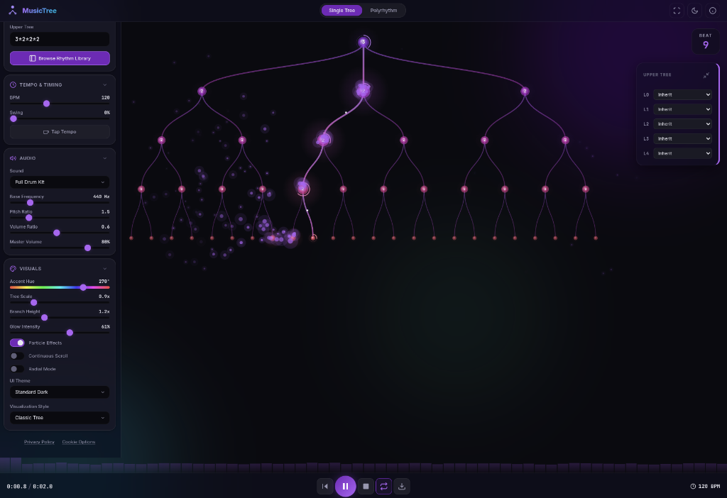 MusicTree Rhythm Tool Interface